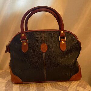 Vintage Liz Claiborne Two-Tone Satchel Leather Handbag